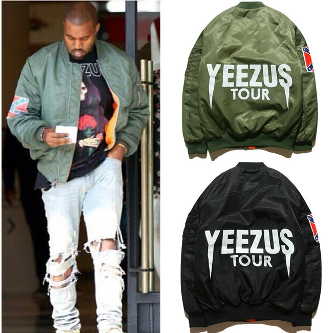 Kanye West Yeezus Jacket Ma1 Flight Mens Winter Outdoor Nylon Waterproof Windproof Casual Windbreaker Green Army