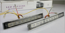 Free shipping 12V 2pcs E4 white and yellow 24 LED Car Daytime Running Light DRL Turn