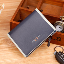 New Fashion Men Card Bit Buttons Wallets Muti Enterprise Short Brand Wallet Money Zipper Wallets Card
