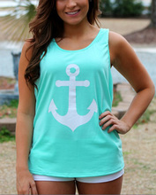 2015 new Fashion Women Summer Anchor print Vest shirts sexy backless Bow Casual Tank Tops Summer