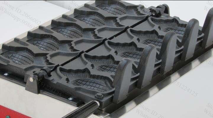 Description Picture 6 of itemDigital 110v/220V Electric 5 moulds Ice Cream Taiyaki Gold Fish Waffle Maker Machine Baker Iron Pan Plate