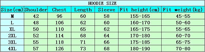 hoodie size