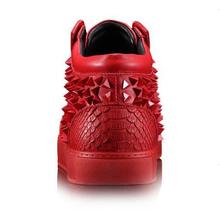2015 new arrive red color royaums female genuine leather with red rivts lace up outdoor casual