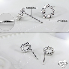 Silver plated lucky pentagram earrings female models fashion crystal jewelry cute vintage jewelry factory wholesale