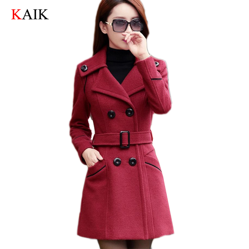 Woolen Coat Female Breasted 2015 Autumn Fall And W...