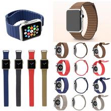 Correa de lujo para Apple venda de reloj de Metal cuero genuino Original milanés Loop correa para iwatch con conector