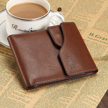 Men Genuine Leather Wallet Fashion Business Man Wallets Vintage Leather Purse 2015 New Style Small Carteiras Masculinas Free