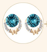 bule stud earrings