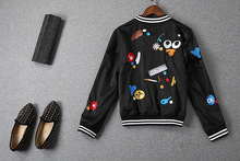new winter women s Heavy embroidered baseball uniform coat zipper jacket