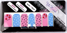 Nail Art Stickers 2sheets lot Flowers Cartoon Designs Full Cover Self adhesive Nail Foils Decal Nail