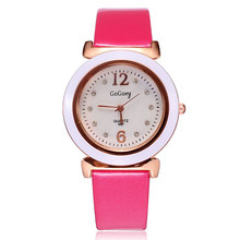 Relojes mujer marca 2014 moda casual correa de cuero del cuarzo analógicos diamantes para mujer vestido de las para mujer reloj de pulsera relojes dama párrafo