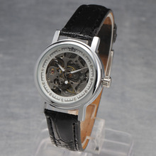 2015 fashion women dress watch luxury brand winner rhinestone hollow dial lady Automatic mechanical wrist watches