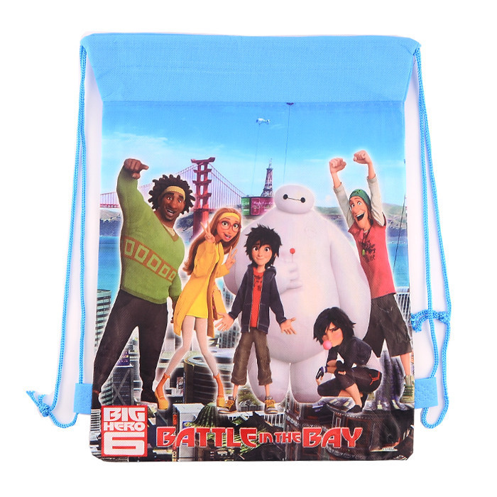 New ! 1pic Big Hero 6 School Bags Baymax Kids Drawstring Backpack& Bag For Kids Baymax (2)