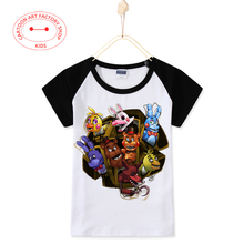 2016 New Summer Five Nights At Freddy Kids T-Shirts Mixed Colors Raglan Sleeve 3T-10T Cotton O-Neck Boys T Shirt Free Shipping