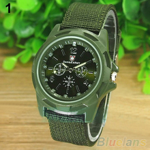 Men s Fashion Military Army Style Nylon Band Sports Analog Quartz Wrist Watch 1L4O 4OUO
