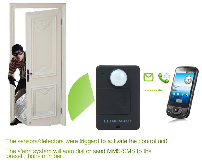 Mini PIR MP Alert A9 Infrared Sensor Motion Detector Anti-theft GSM Alarm System - EU Plug