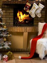 backdrop christmas Socks stove chair 5x7ft(1.5×2.2m) Background Photo Studio ZJ