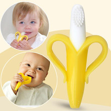 High Quality And Environmentally Safe Baby Teether Teething Ring Banana Silicone Toothbrush