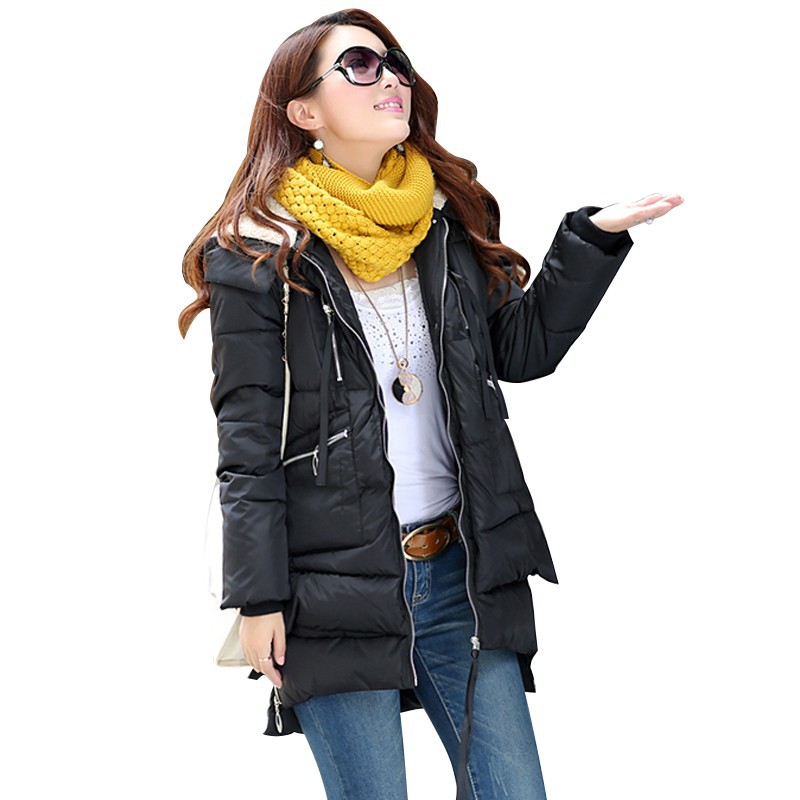 Winter Jacket Women Brand New European Style Fashion Loose Coat Female Plus Size Long Sleeve Hoodies Padded Coat YCWY900 (5)