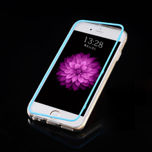 Newest Transparent Clear Hybrid Soft Silicone TPU Wrap up Flip Case for iphone 6 Plus 4