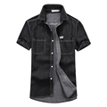 Summer New Short Sleeve Turn Down Collar Kleren Mannen Slim Casual Cowboy Shirts Men