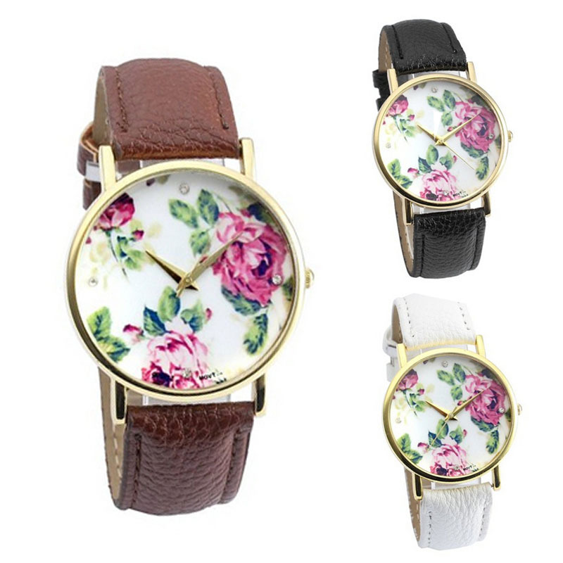 top brand luxury Women\'s Fashion Geneva Rose Leath...