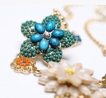 Nice Jewelry Fresh Flowers Exquisite Shining Rhinestone Necklace 2015 New Hot Selling Necklace Charm Necklaces For
