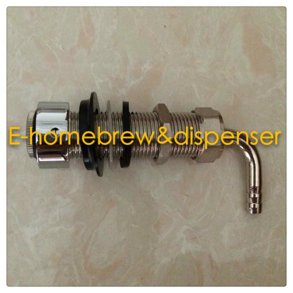 Free shiping 80mm length Beer Tap Kegerator Faucet Draft Shank with 8mm diameter Elbow for homebrew