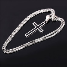 Cross Necklace Christian Jewelry Wholesale Stainless Steel 18K Real Gold Plated Chain For Men Cross Necklace