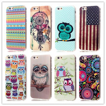 Wholesale New Cute Cartoon Owl Pattern Soft TPU Case For Apple iphone 5 5S SE 5SE 5E 7C Cover Phone Bag Protective Shell