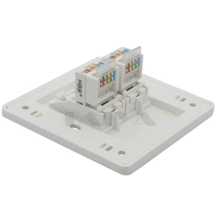 Dual ports RJ45 network wall plate-in Electrical Plugs & Sockets from