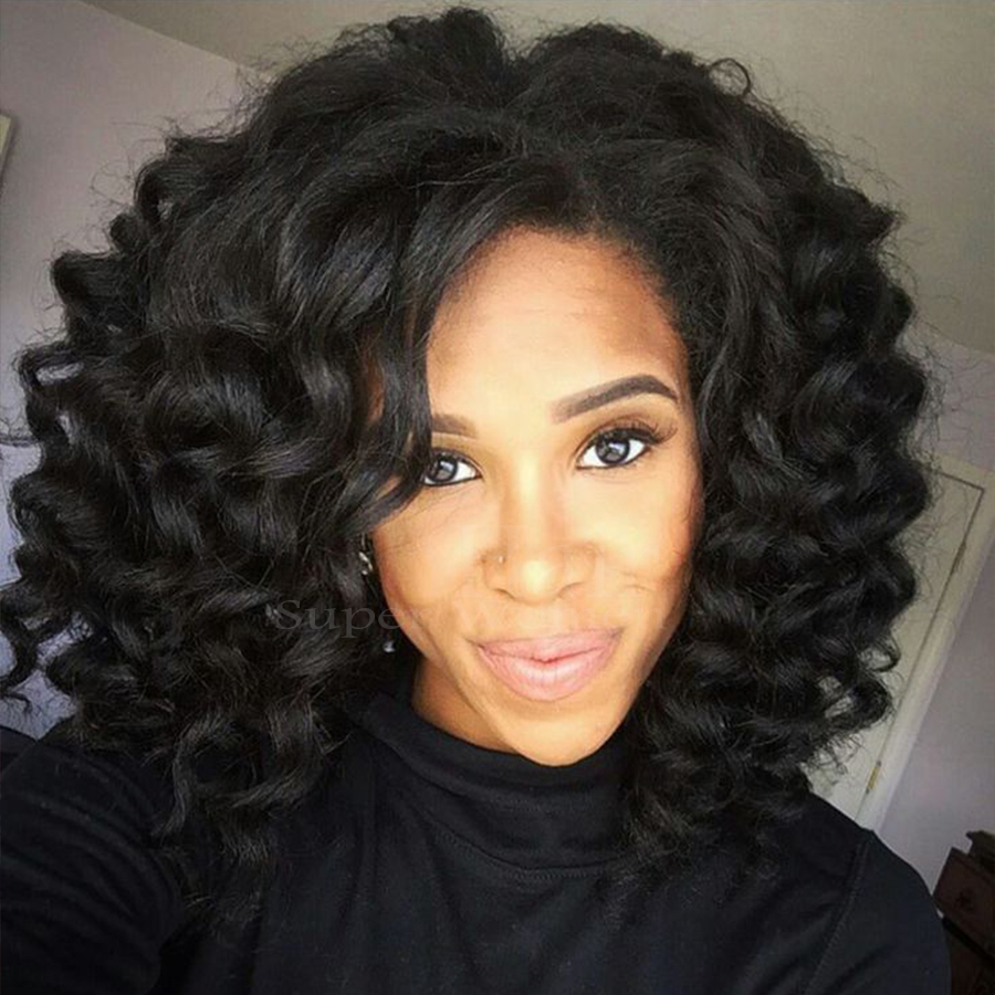 Kinky curly synthetic wigs for black women heat resistant synthetic lace front wig top quality lace wig wholesale synthetic hair
