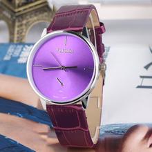 2015 caliente nueva moda estilo Simple mujeres hombres parejas reloj de cuarzo relojes PU correa de cuero Dial redondo sólido reloj Casual