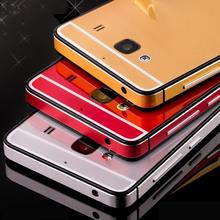 22 Color Aluminum Frame and Tempered Glass Back Battery Cover Case For Xiaomi Hongmi 2 2A
