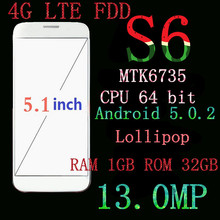 DHL freeship S6 prefect 1 1 MTK6592 Octa Core MTK6735 64bit Quad Core Android 5 1