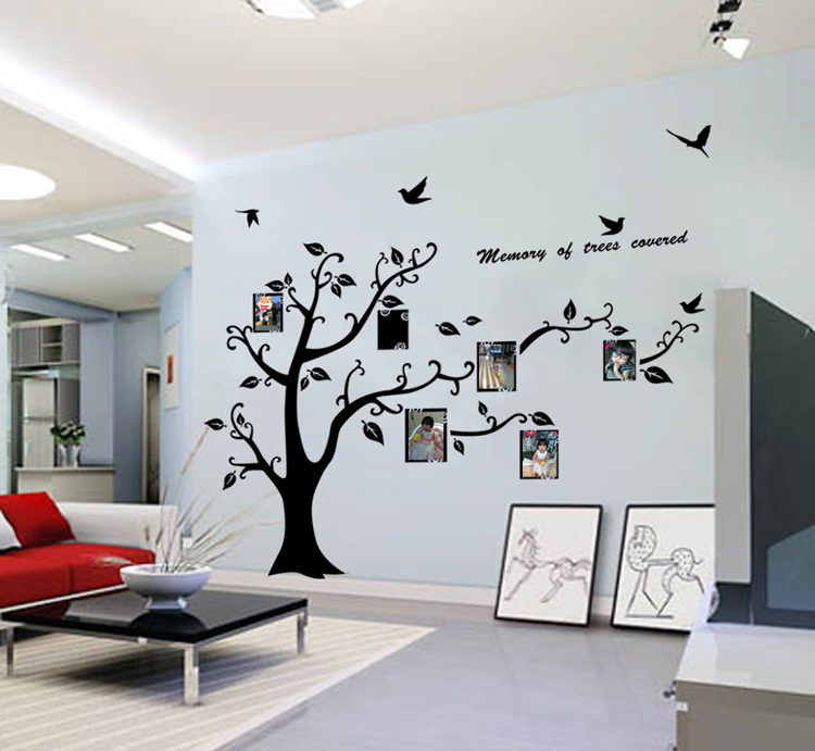 Photo Frame Family Tree Birds Wall Sticker Decals Mural for Kids Nursery Room Decor Vinyl Removable Art