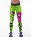 Free Shipping Women Sports Leggings Elastic Running Tights Women New 3D Print Yoga Pants Green haired