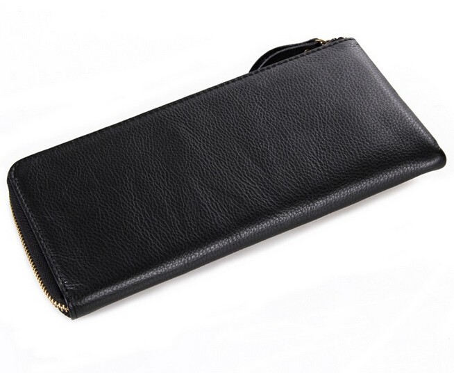 New European and American style Long Zipper Men wallet genuine leather zipper wallets man money clip day clutches purse (4)