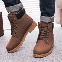 Men Winter Boots 2015 PU Leather Men boots Hot Sell England Plus cotton snow boots Shoes Warm Winter men shoes botas hombre
