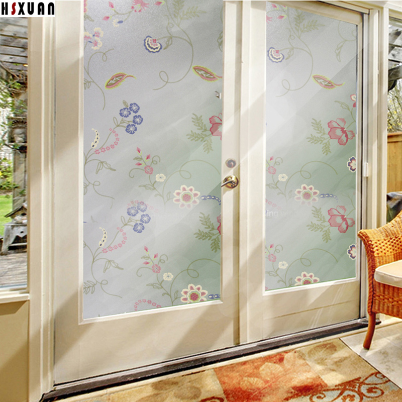 Aliexpress Com New Fl Privacy Stained Gl Decorative Gl Decorative Window Film Ocean Blue Static Cling