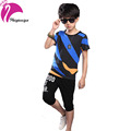 Children s Clothing Set Boys Summer 2016 Kids Short sleeve Leisure Suits Cotton Striped Shorts Casual