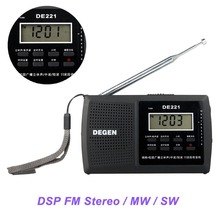 DEGEN DE221 FM Stereo FM1 2 MW SW1 8 11 band World Receiver DSP Campus Portable