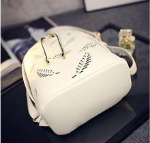 New top quality fashion women pu leather backpack printing backpack school bag for girls mini women