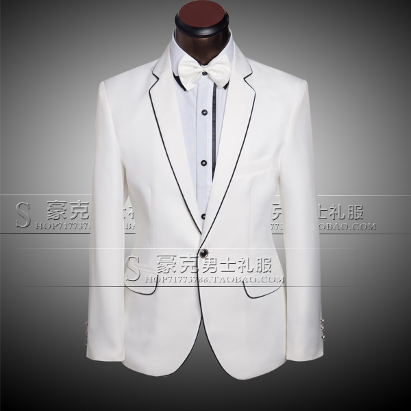 2015 men's suits suits groom tuxedo groom dress white tuxedo jacket mens suits wedding groom white (Jacket + pants)