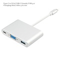 USB 3 1 Type c to VGA USB C female USB3 0 3 in one PD