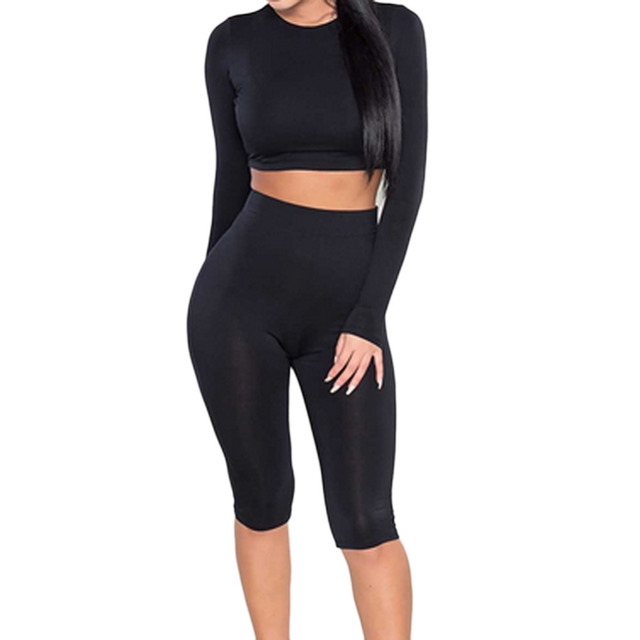 Зима Женщины Из Двух Частей Bodycon Комбинезон Колен С Длинным Рукавом Растениеводство Топы Playsuit Sexy Party Club Одежда Ползунки Комбинезоны