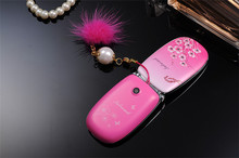 Unlocked Luxury Flip Lady Mobile Phone A1 Beautiful LED Light GSM Mini Girl Cell Phone Woman
