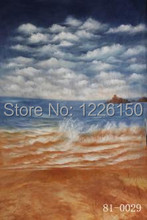 Preofessional 10*20ft/3*6m Hand Painted muslin backdrops 81-0029,sea & beach wedding photo Background , studio props photography