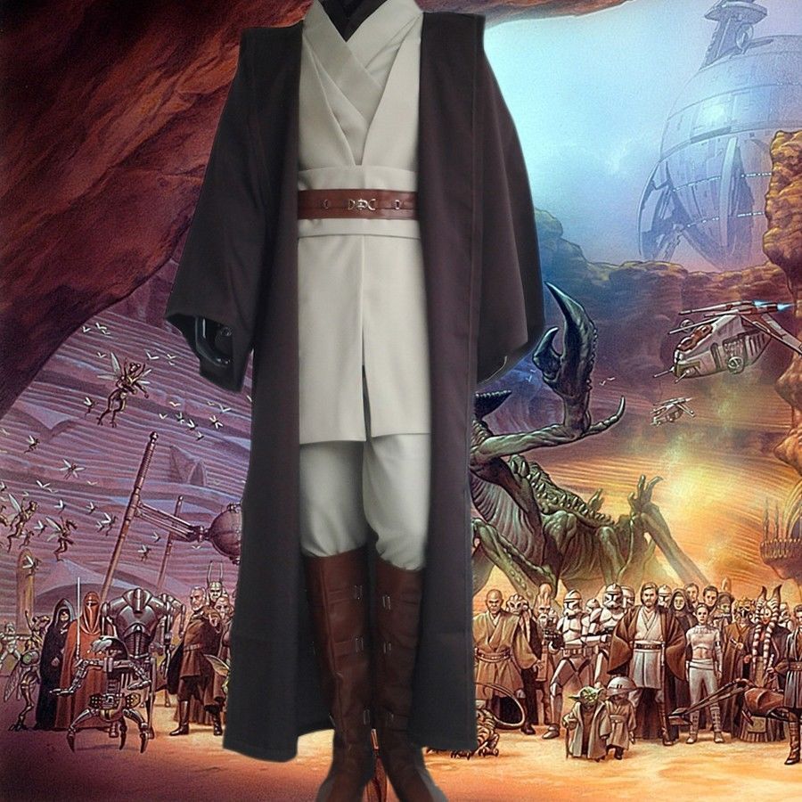 Купить "Hot Star Wars Obi-Wan Kenobi Jedi Knight Suit Cloak Cape Cospl...