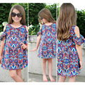Big yards short paragraph strapless print dress latest children frocks designs dresses for girls of 10